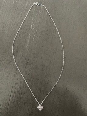 Square Cubic Zirconia Pendant Necklace